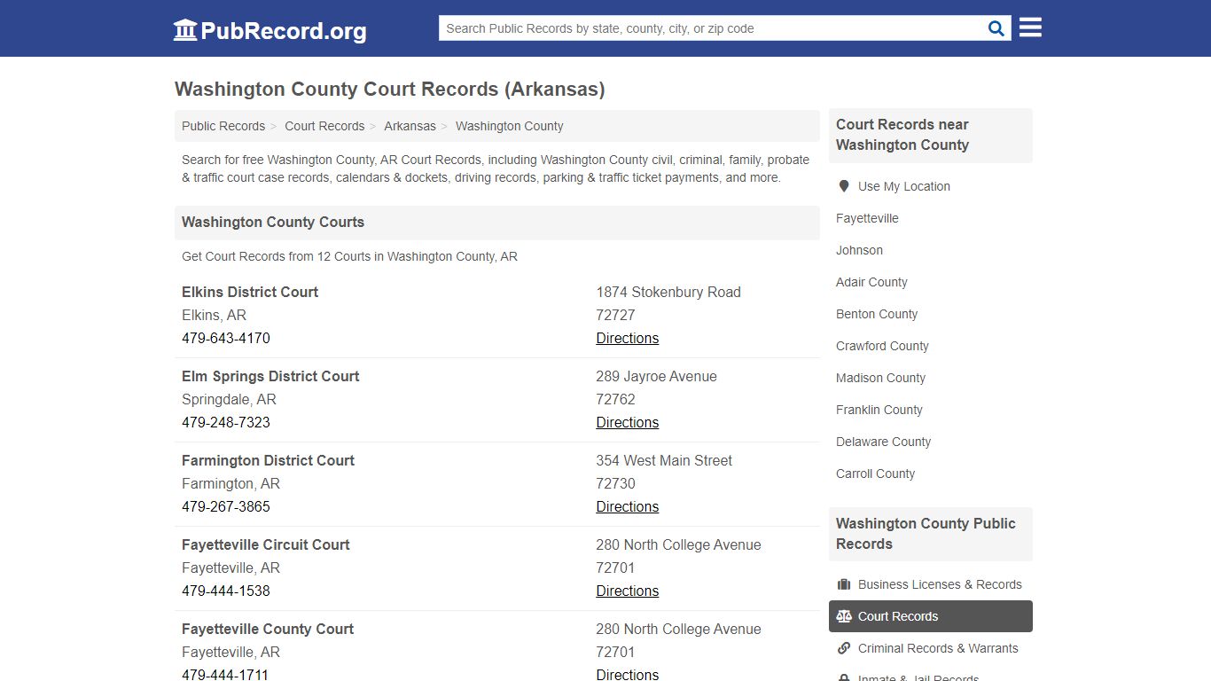 Free Washington County Court Records (Arkansas Court Records)