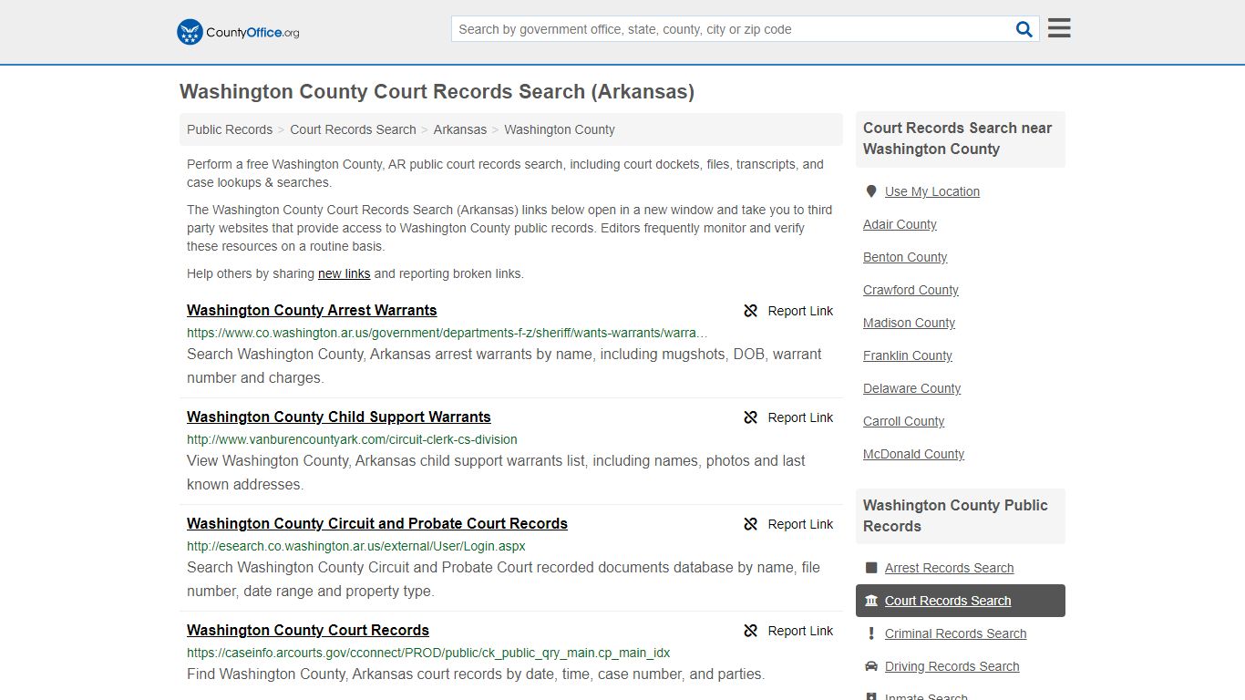 Court Records Search - Washington County, AR (Adoptions ...
